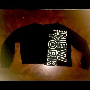 H&M brooklyn new york cropped hoodie